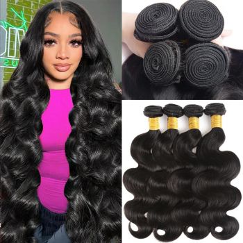 Body Wave 4 Bundles Human Hair Weave Extensions