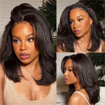 Yaki Straight Bob Wig 7x4 Lace Lace Closure Ready To Go Glueless Wig