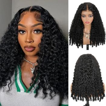 Burmese Curly Glueless Wig Bleached Knots Pre-cut 7x5 HD Lace Wear Go Wigs With Elastic Drawstring
