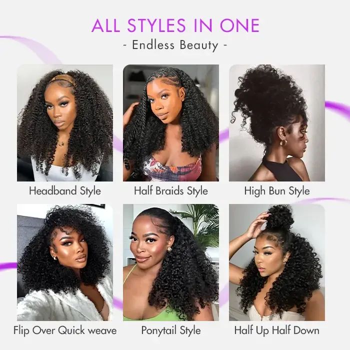 Glueless Kinky Curly Human Hair Wig